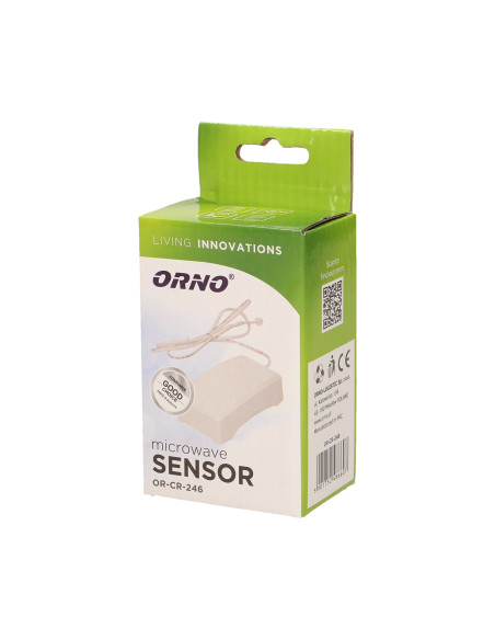 Mikrofalowy czujnik ruchu z zewnętrznym sensorem zmierzchowym, 360st., IP20, 1200W