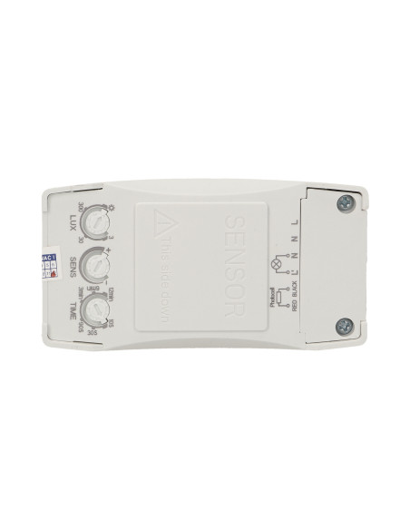 Mikrofalowy czujnik ruchu z zewnętrznym sensorem zmierzchowym, 360st., IP20, 1200W