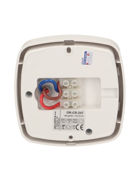 Czujnik ruchu 360st, strefowy, IP20, 2000W