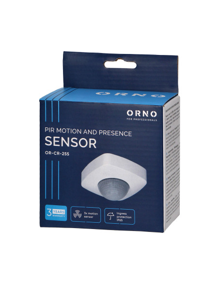 Czujnik ruchu i obecności 360st, IP65, 2000W, 3 sensory