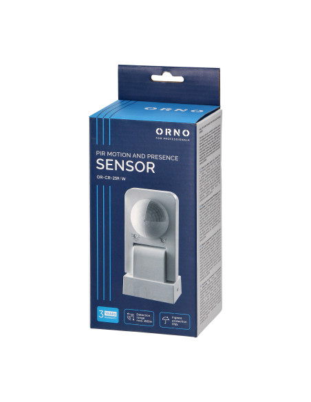 Czujnik ruchu i obecności 360st. IP65, 2000W, zasieg max. 20m, biały