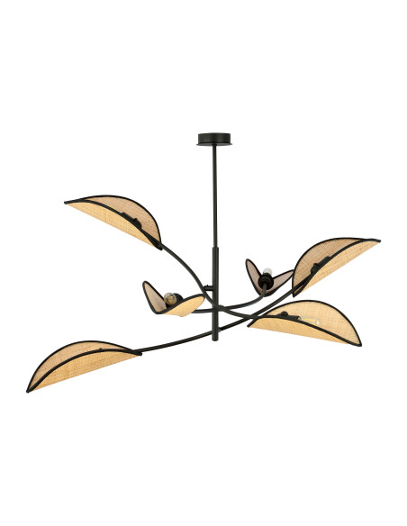 PETALO lampa wisząca, mocmax.6x40W, E14, czarna-ratan