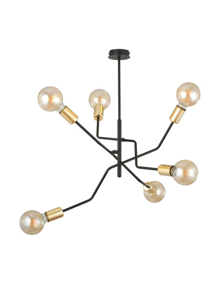 GIRO lampa wisząca, moc max.6x60W, E27, czarno-złota