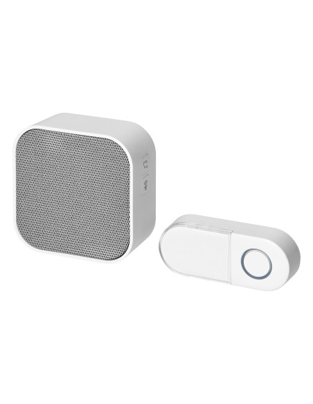 TELA DC, dzwonek bezprzewodowy bateryjny, learning system, 38 dźwięków, 150m, biały