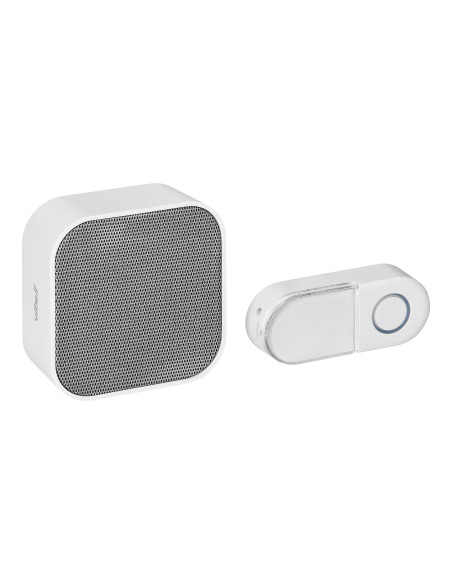 TELA DC, dzwonek bezprzewodowy bateryjny, learning system, 38 dźwięków, 150m, biały