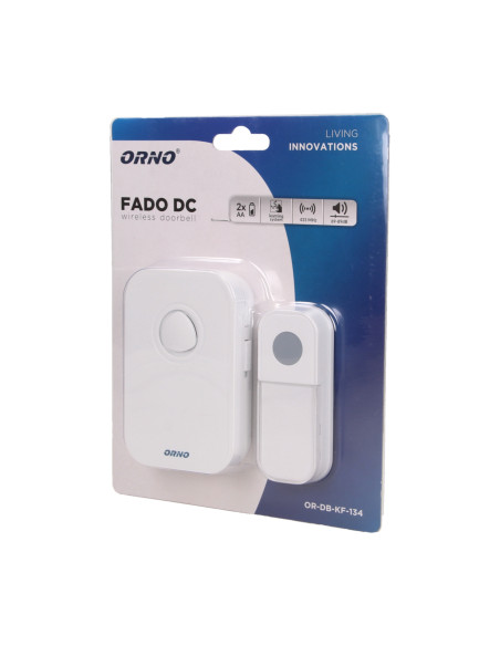 Dzwonek bezprzewodowy FADO DC, bateryjny, learning system, 36 dźwięków, 80m