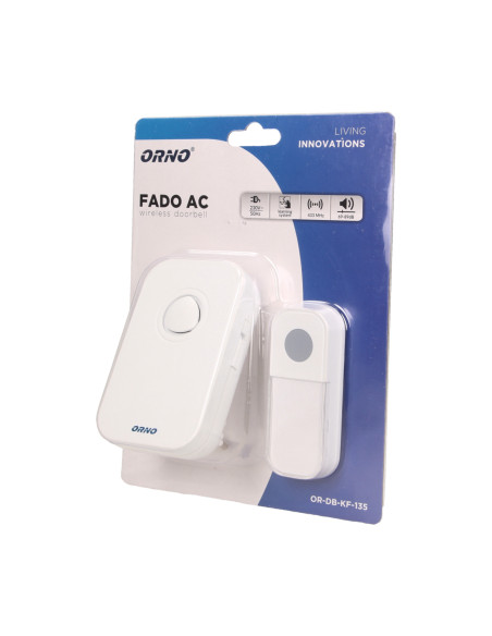 Dzwonek bezprzewodowy FADO AC, sieciowy, learning system, 36 dźwięków, 80m