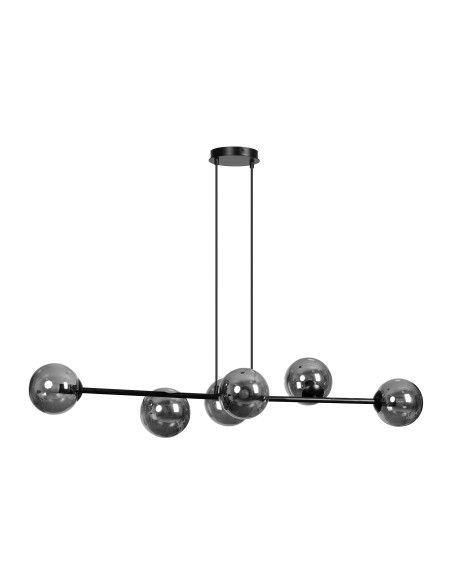 LETO lampa wisząca, moc max.6x40W, E14, czarno-grafitowa