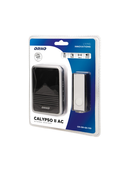 Dzwonek bezprzewodowy CALYPSO II AC, sieciowy, learning system, 36 dźwięków, 300m