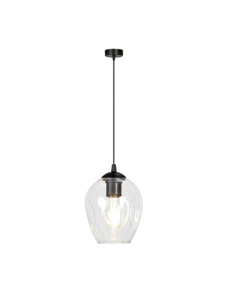 IRIS lampa wisząca, moc max.60W, E27, czarno-transparentna