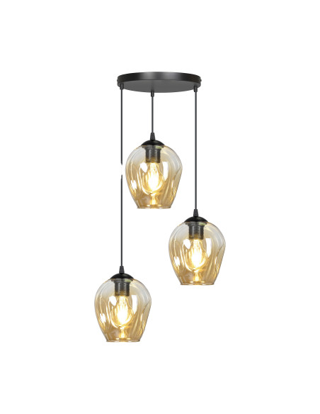IRIS lampa wisząca, moc max.3x60W, E27, czarno-złota