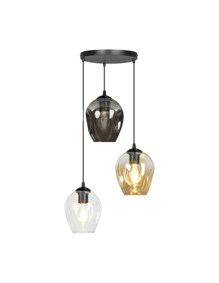 IRIS lampa wisząca, moc max.3x60W, E27, czarno-kolorowa (mix)