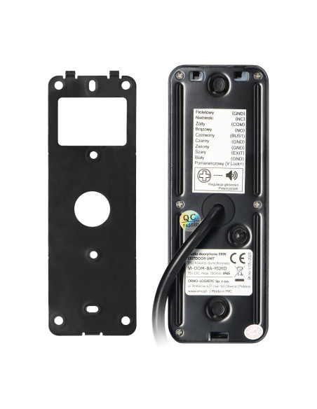 ERIN, zestaw domofonowy jednorodzinny, 2-żyłowy, szyfrator, RFID, biały