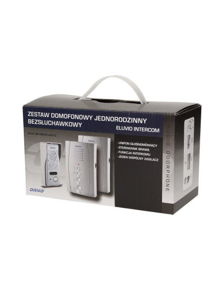 Zestaw domofonowy jednorodzinny z interkomem, bezsłuchawkowy, szary, ELUVIO INTERCOM