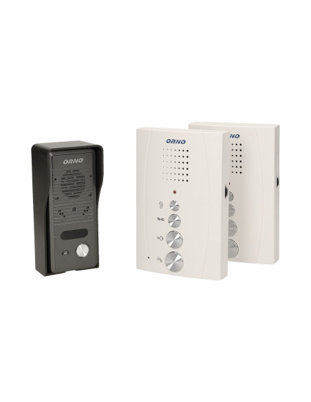 Zestaw domofonowy jednorodzinny z interkomem, bezsłuchawkowy, biały, ELUVIO INTERCOM