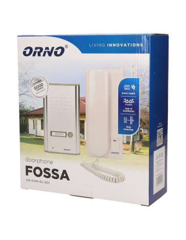 Zestaw domofonowy jednorodzinny, podtynkowy, FOSSA