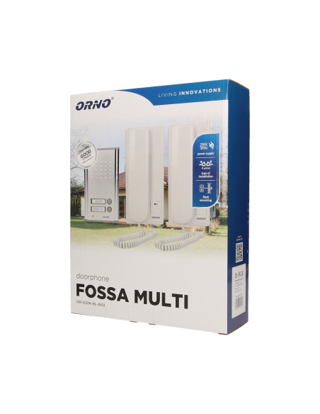 Zestaw domofonowy 2-rodzinny, podtynkowy, FOSSA MULTI
