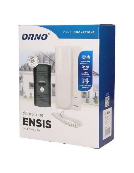 Zestaw domofonowy jednorodzinny, wandaloodporny, ENSIS
