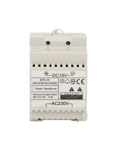 Zasilacz na szynę DIN 18VDC/0,5A do domofonów z...