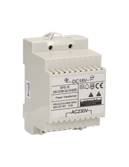 Zasilacz na szynę DIN 18VDC/0,5A do domofonów z serii SAGITTA