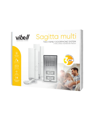 Zestaw domofonowy 2-rodzinny, 2-żyłowy,...