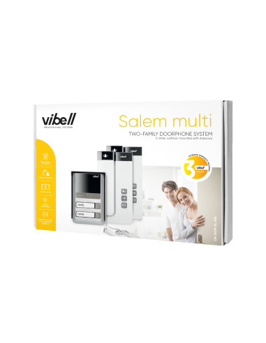 Zestaw domofonowy 2-rodzinny, 2-żyłowy,...