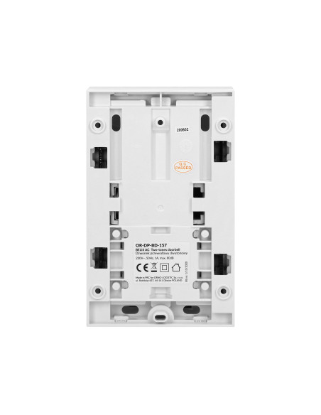 Dzwonek elektromechaniczny dwutonowy z wbudowanym transformatorem, BELIS 230V - 8V, biały