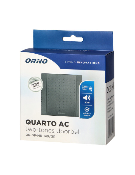 QUARTO dzwonek elektromechaniczny dwutonowy, grafitowy