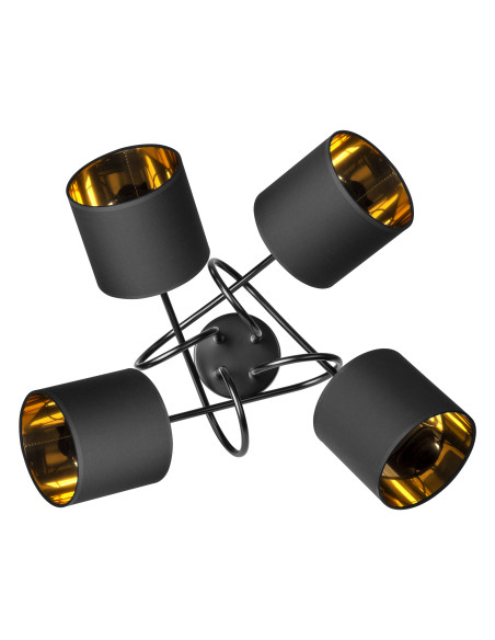 VIGO lampa wisząca, moc max. 4x60W, E27, czarna