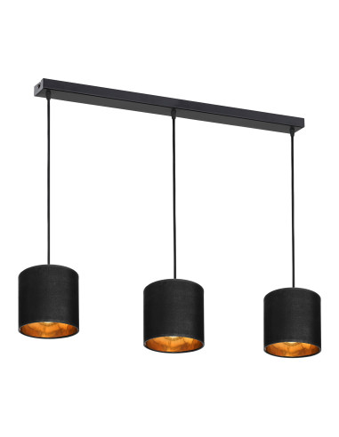 NEVA lampa wisząca, moc max. 3x60W, E27, czarna, listwa