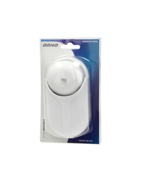 Dzwonek elektromechaniczny jednotonowy STANDARD BIS (czaszowy) 8V, biały