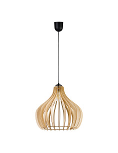 YASIN 400 lampa wisząca, moc max. 1x60W, E27, czarna, drewno